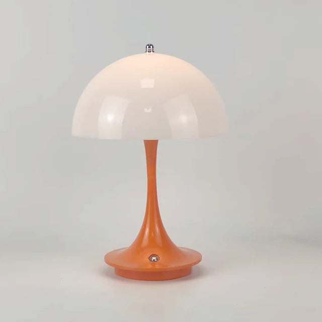 Portable rechargeable LED lamp with dimmable metal lampshade and USB Type-C charging