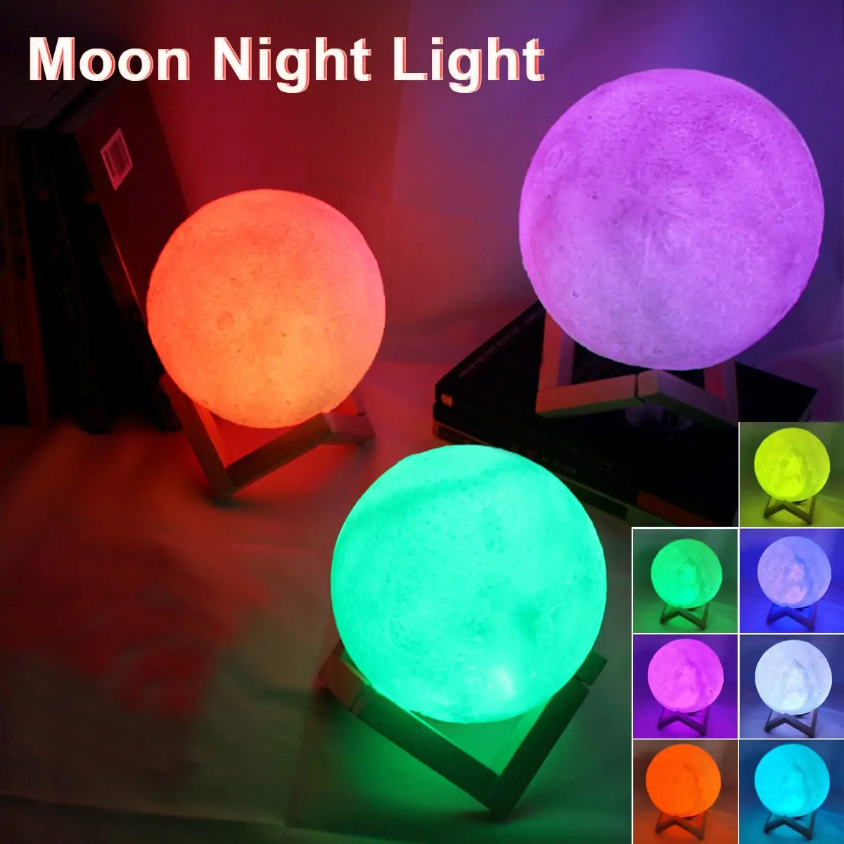 Moon Lamp / Wooden Stand