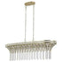 Modern champagne gold kitchen island lamp with oval crystal chandelier and adjustable chain