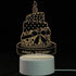 3D LED Lamp shaped like a birthday cake with a candle, hearts, bow, and Happy Birthday text in yellow light