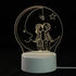3D LED Lamp featuring a moon and star design with two children sitting on the crescent moon, emitting warm white light