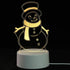 3D LED Lamp featuring a yellow-lit snowman design with a hat and scarf on a white base emitting soft light