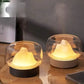 Ultrasonic air humidifier LED lamp with sleek design and calming light in indoor living space