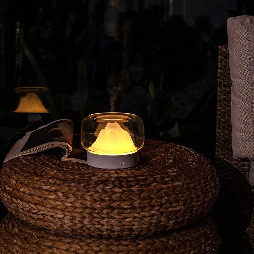 Ultrasonic air humidifier with soothing LED lamp enhancing indoor air quality and ambiance