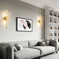Modern LED Wall Lamp with sleek iron and acrylic design, gold color, energy-efficient 6W SMD LED light illuminating a stylish interior space