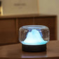 Ultrasonic air humidifier LED lamp providing moisture and soothing light for improved indoor air quality