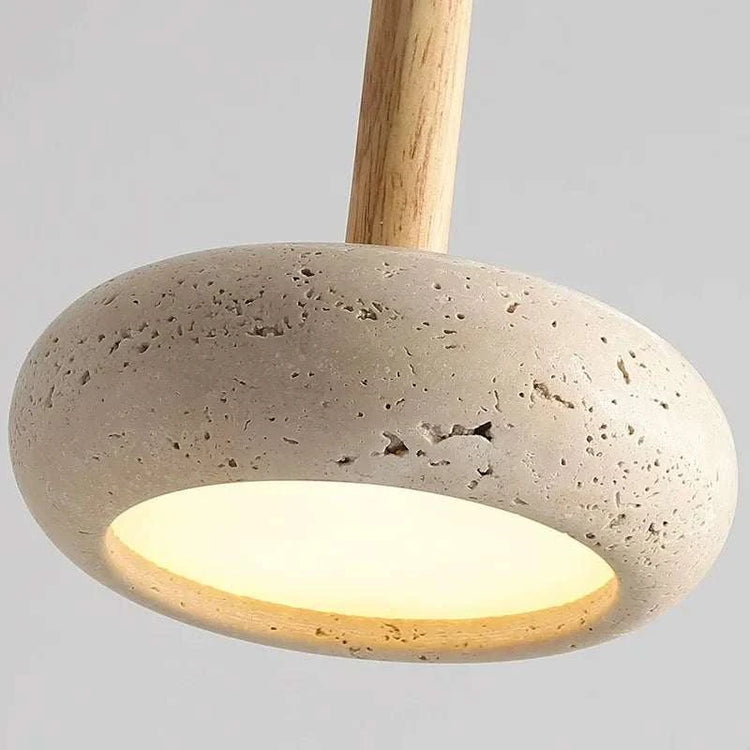 Three-head Retro Lux Drop Light lamp with Nordic design illuminated in cozy room