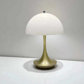 Portable rechargeable LED lamp with dimmable metal shade and USB Type-C charging