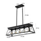 black iron farmhouse chandelier with five lights for dining room ceiling