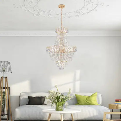 Golden Crystal Chandelier, Large Modern Luxury Chandelier, Suitable For Living Room, Dining Room, Bedroom, Hallway