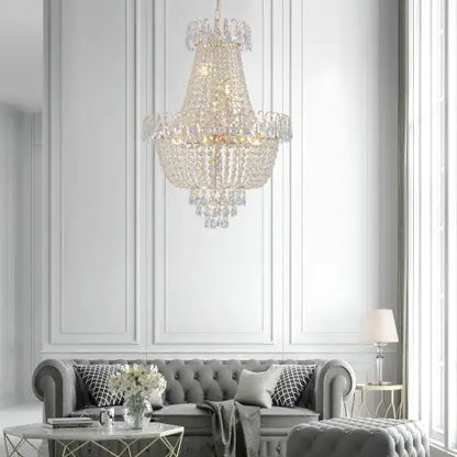 Golden Crystal Chandelier, Large Modern Luxury Chandelier, Suitable For Living Room, Dining Room, Bedroom, Hallway