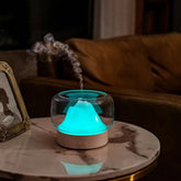 Sleek ultrasonic air humidifier with calming LED lamp for improved indoor air quality and quiet operation