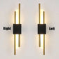 Modern LED wall lamp with sleek iron and acrylic design in gold, energy-efficient 6W SMD LED lighting for stylish home decor