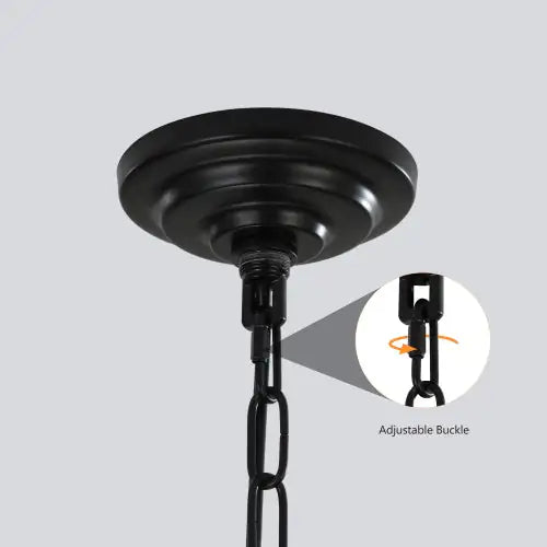 8 Lights Black & Gold Lantern Tiered Chandelier