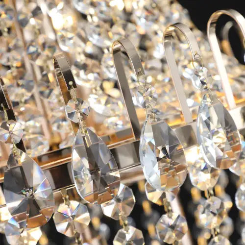 Golden Crystal Chandelier, Large Modern Luxury Chandelier, Suitable For Living Room, Dining Room, Bedroom, Hallway