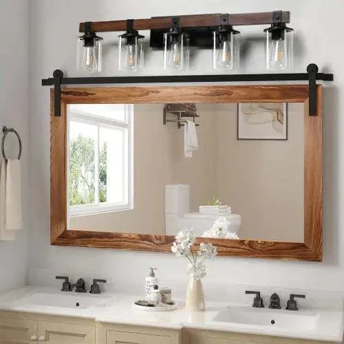 Farmhouse Dresser Lamps Rustic Bathroom Lamps Bathroom Wall LampsOrigin:
China
Main Color:
Walnut + black
Main materials:
Glass, iron
Product Style:
farmhouse
Product dimensions
Assembly Length (in.):
34.60
Assembly Width (inches)Alphas lightAlphas lightFarmhouse Dresser Lamps