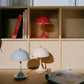 Portable rechargeable LED lamp with metal shade and dimming touch control