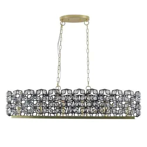 Modern champagne gold oval crystal chandelier with high-end K9 crystals and metal frame