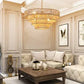 Bohemian woven rattan and iron farmhouse chandelier in natural wood color with adjustable chain
