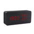 Alarm LED Watch, black rectangular digital clock with bright red LED time, humidity and temperature display