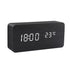 Alarm LED Watch, black rectangular digital clock with white LED time and 23°C temperature display