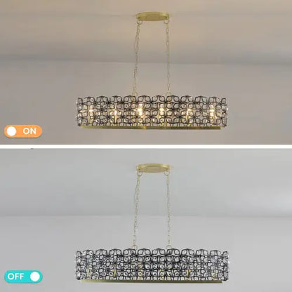 Modern Champagne Gold Oval Crystal Chandelier