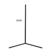 Corner Floor Lamp with a slim black metal frame, three-pronged base and 52cm vertical post
