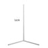 Corner Floor Lamp with slim white metal frame and three-pronged base, measuring 52cm tall