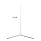 Corner Floor Lamp with slim white metal frame and three-pronged base, measuring 52cm tall