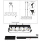 Farmhouse Chandelier with black metal frame and five exposed bulb sockets featuring a rustic, vintage industrial design