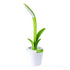 Flower Lamp featuring a modern green and white plastic design mimicking a flower growing from a pot with an elongated light stem