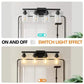Black rustic farmhouse wall-mounted lamp with four glass-covered bulbs