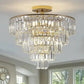 golden crystal chandelier with five layers and modern luxury design