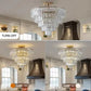 Modern golden crystal chandelier with 5-layer round design
