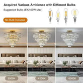 Golden 5-layer crystal chandelier with round design for living room