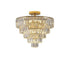 Golden crystal chandelier with 5-layer round design for modern luxury interiors