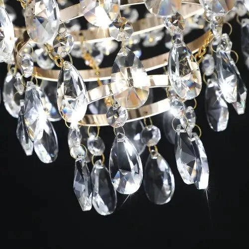 Large modern luxury golden crystal chandelier for living room