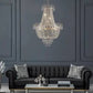 Large golden crystal chandelier luxury modern lighting fixture