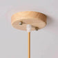 Kuma Bamboo Lamp ceiling mount featuring a natural light wood finish, secured with metal bolts and a yellow braided cord