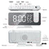 LED Digital Projection Clock in white ABS material with large LED display, multiple buttons, and projector on top panel