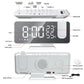 LED Digital Projection Clock in white ABS material with large LED display, multiple buttons, and projector on top panel