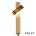 LED indoor Wall Lamps with brass finish, rectangular base, and angled circular light head featuring an acrylic diffuser