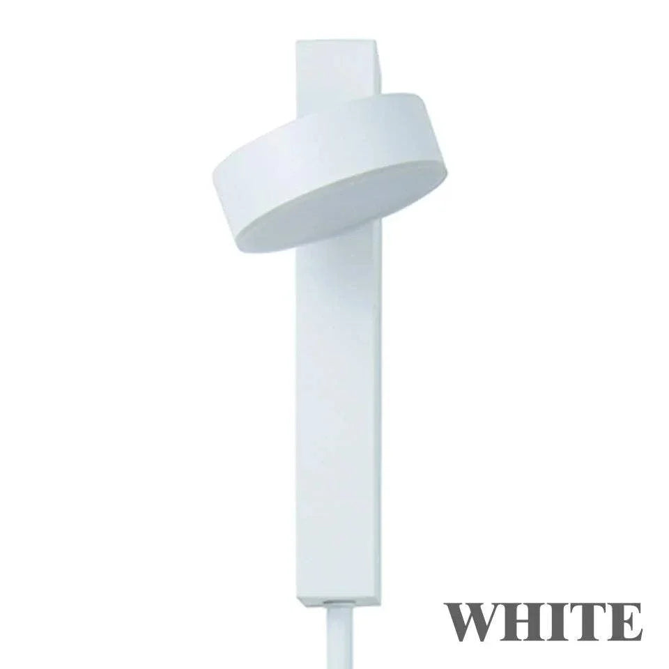 LED indoor Wall Lamps featuring a sleek white aluminium body with an adjustable round head for directional light