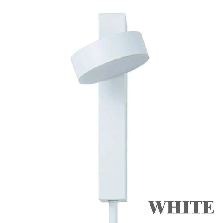 LED indoor Wall Lamps featuring a sleek white aluminium body with an adjustable round head for directional light