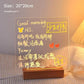 LED Note Board with clear acrylic surface and warm yellow illuminated handwritten messages, resting on a wooden base