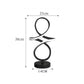 LED Table Lamp with black finish featuring a modern abstract loop design, measuring 38cm height and 23cm width
