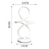 LED Table Lamp in white with modern spiral design, measuring 38cm height and 22cm width, with circular base