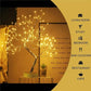 Mini Christmas Tree LED lamp with flexible copper wire branches and warm white LED lights in silver finish