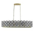 Modern Champagne Gold oval chandelier with metal frame, clear K9 crystals in diamond pattern, suspended by chain