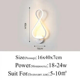 Modern Wall Lamps in white with aluminum body and acrylic diffuser, featuring a unique looped shape and warm light emission.